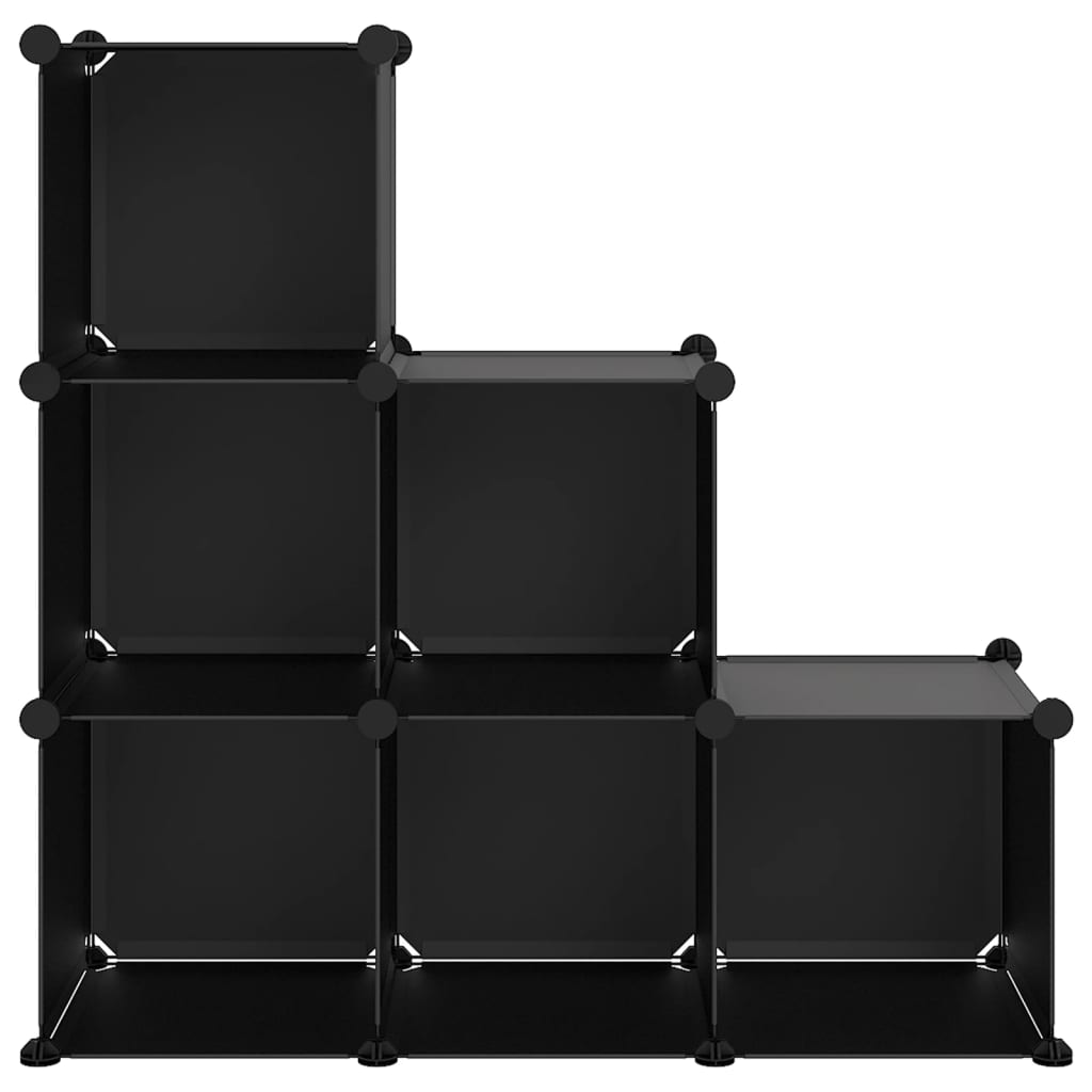 vidaXL Oppbevaringshylle med 6 kuber svart PP