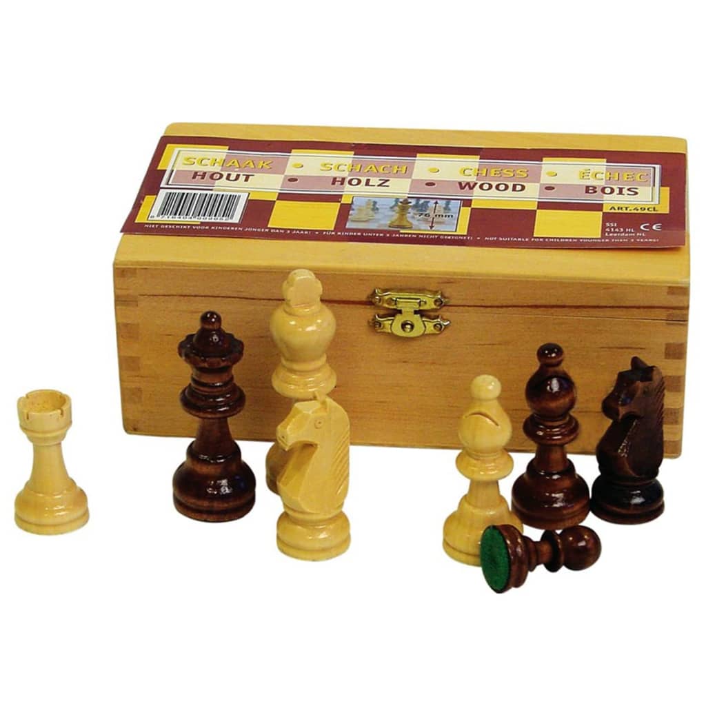 Abbey Game Sjakkbrikker 87 mm svart/hvit 49CL