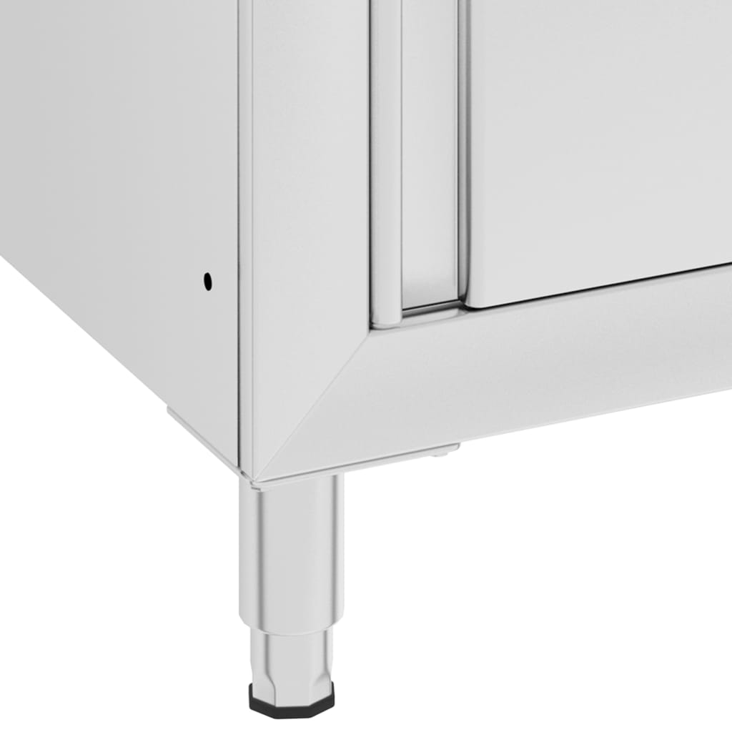 vidaXL Kommersielt skap for kjøkkenvask 60x60x96 cm rustfritt stål