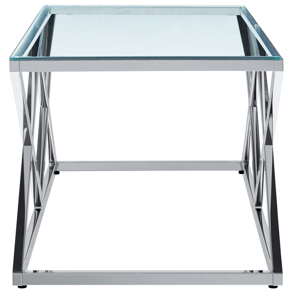vidaXL Salongbord 120x60x45 cm herdet glass og rustfritt stål