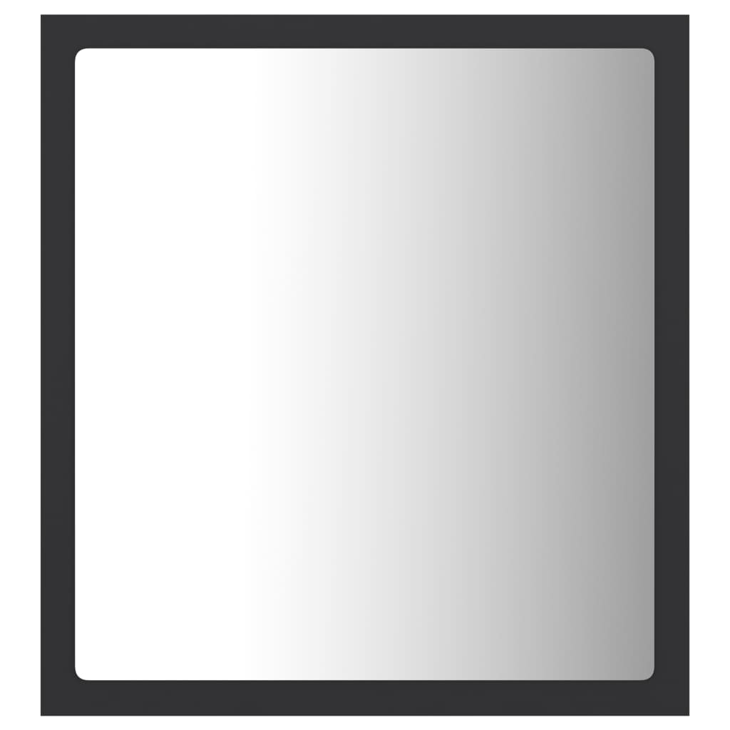 vidaXL LED-badespeil 40x8,5x37 cm sponplate grå