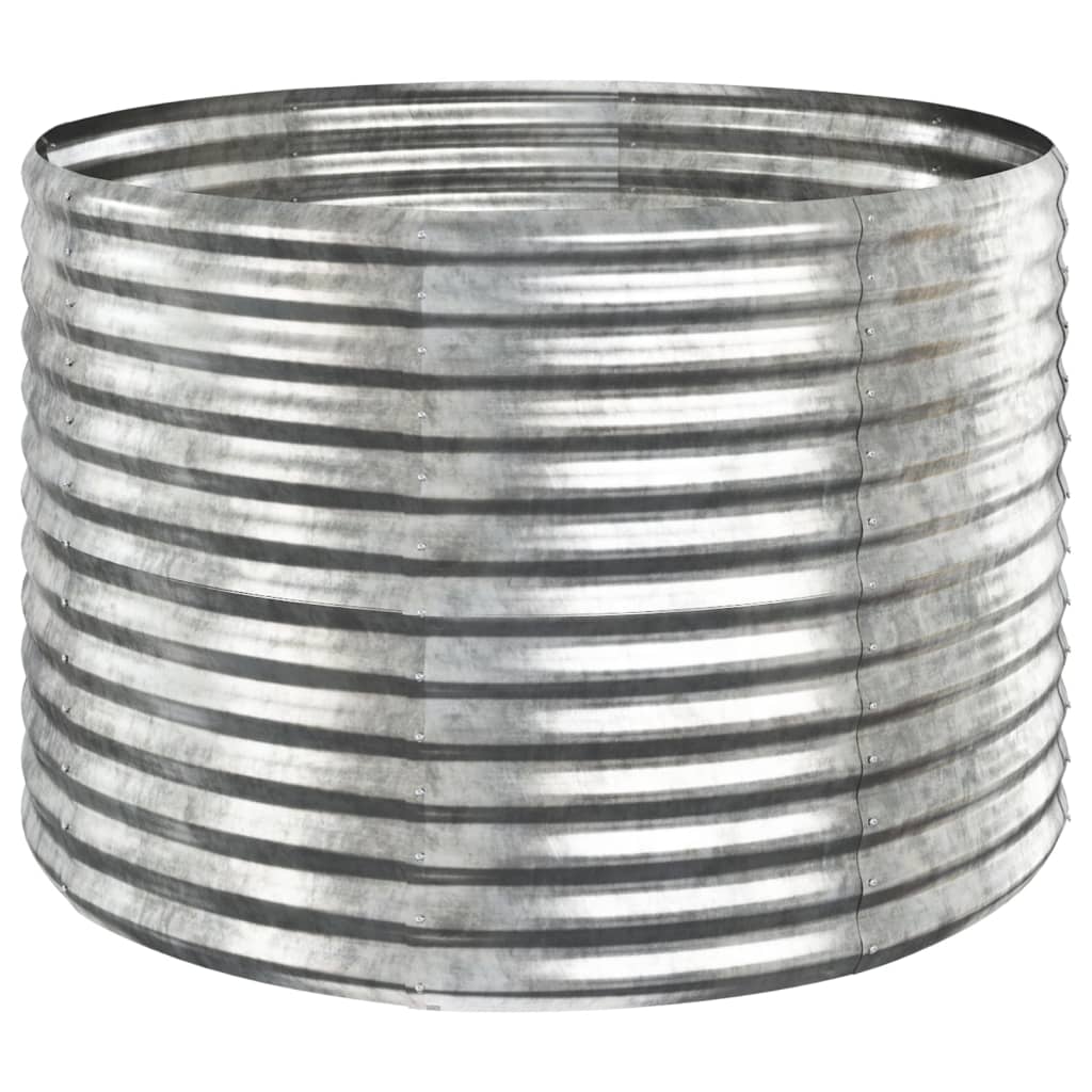 vidaXL Høybed pulverlakkert stål 100x100x68 cm sølv