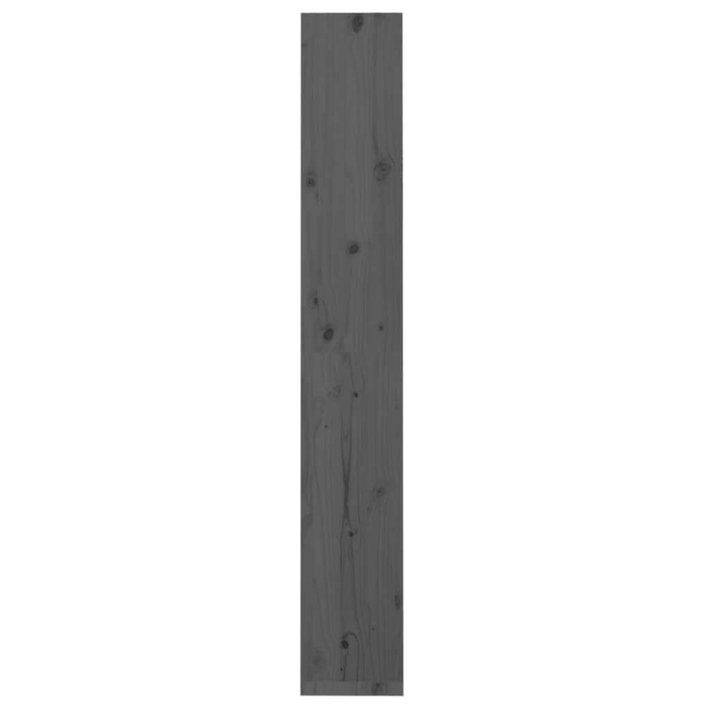 vidaXL Bokhylle/romdeler grå 60x30x199,5 cm heltre furu