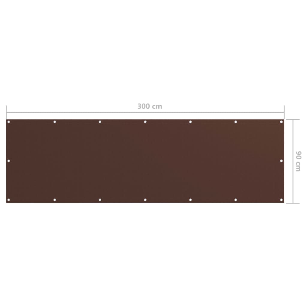 vidaXL Balkongskjerm brun 90x300 cm oxfordstoff