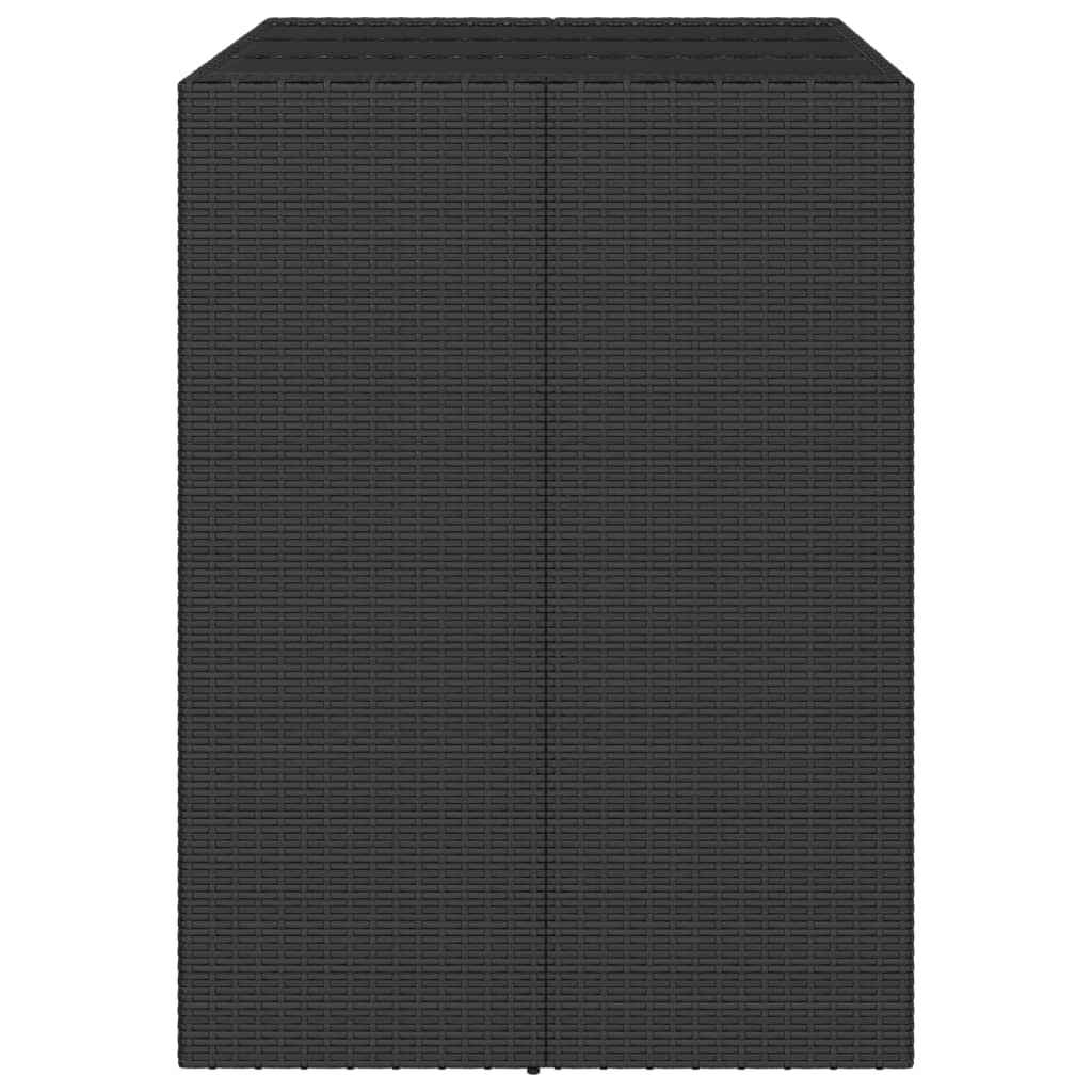 vidaXL Barbord med glassplate svart 105x80x110 cm polyrotting
