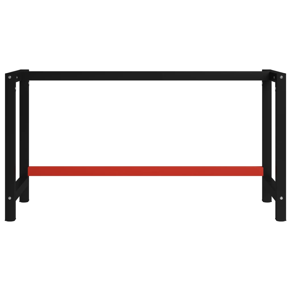 vidaXL Ramme til arbeidsbenk 150x57x79 cm svart og rød