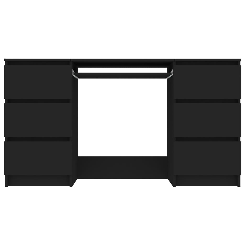 vidaXL Skrivebord svart 140x50x77 cm sponplate