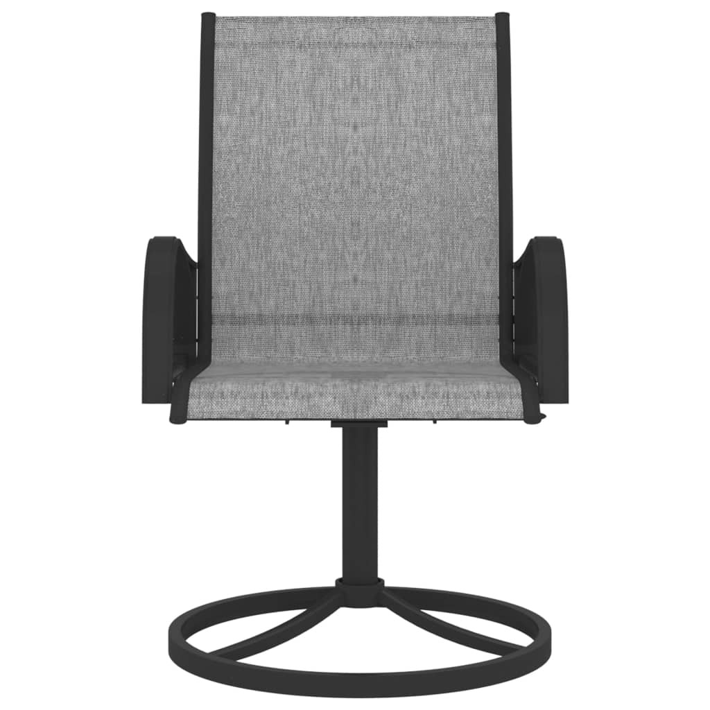 vidaXL Utendørs svingstoler 2 stk textilene og stål grå