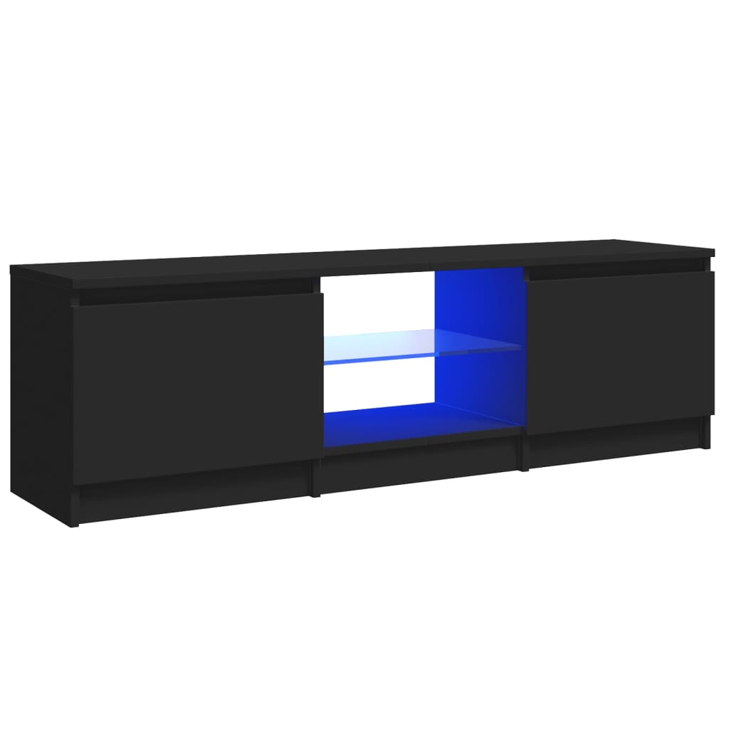 vidaXL TV-benk med LED-lys svart 120x30x35,5 cm