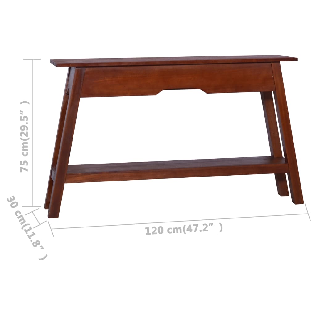 vidaXL Konsollbord klassisk brun 120x30x75 cm heltre mahogni