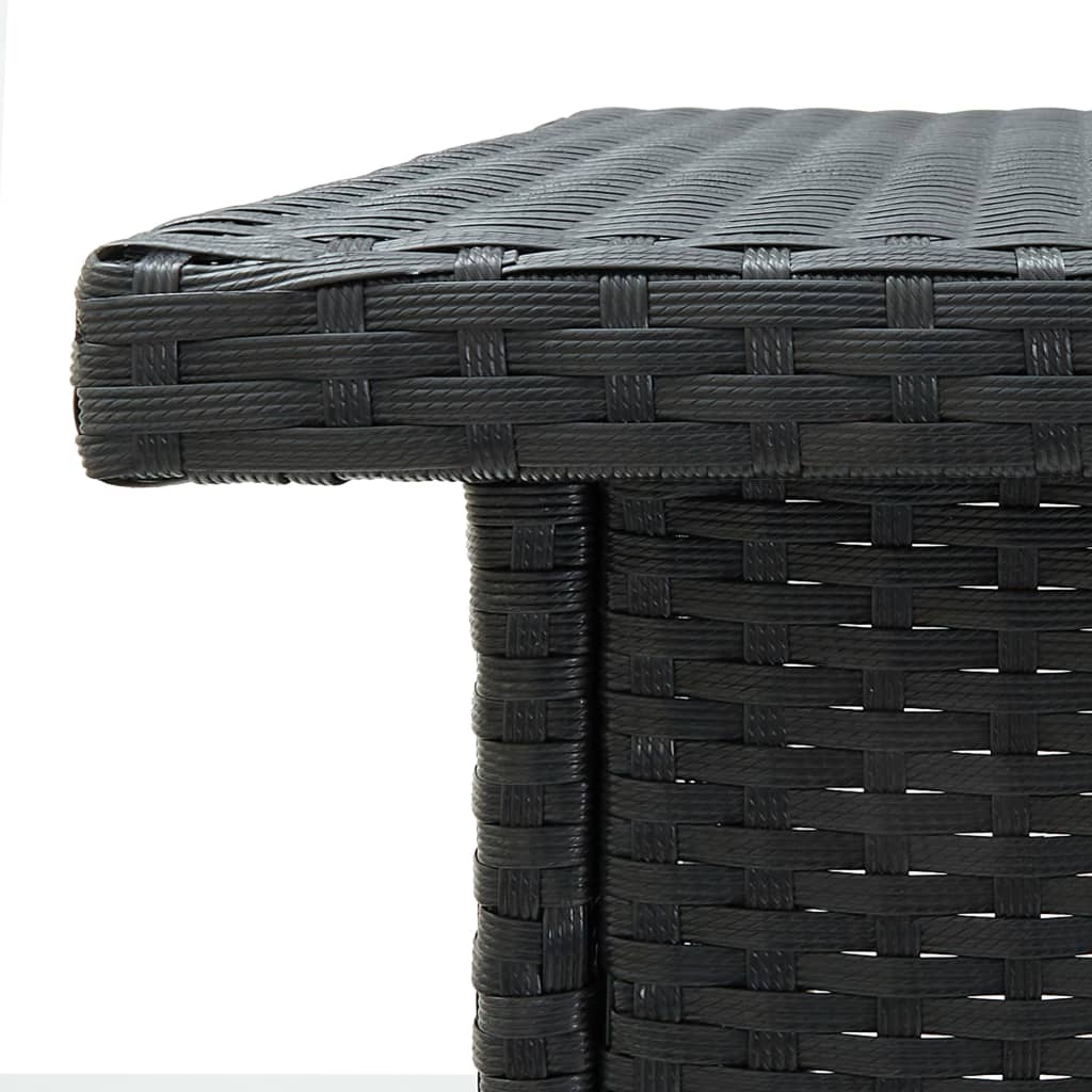 vidaXL Hjørnebarbord svart 100x50x105 cm polyrotting