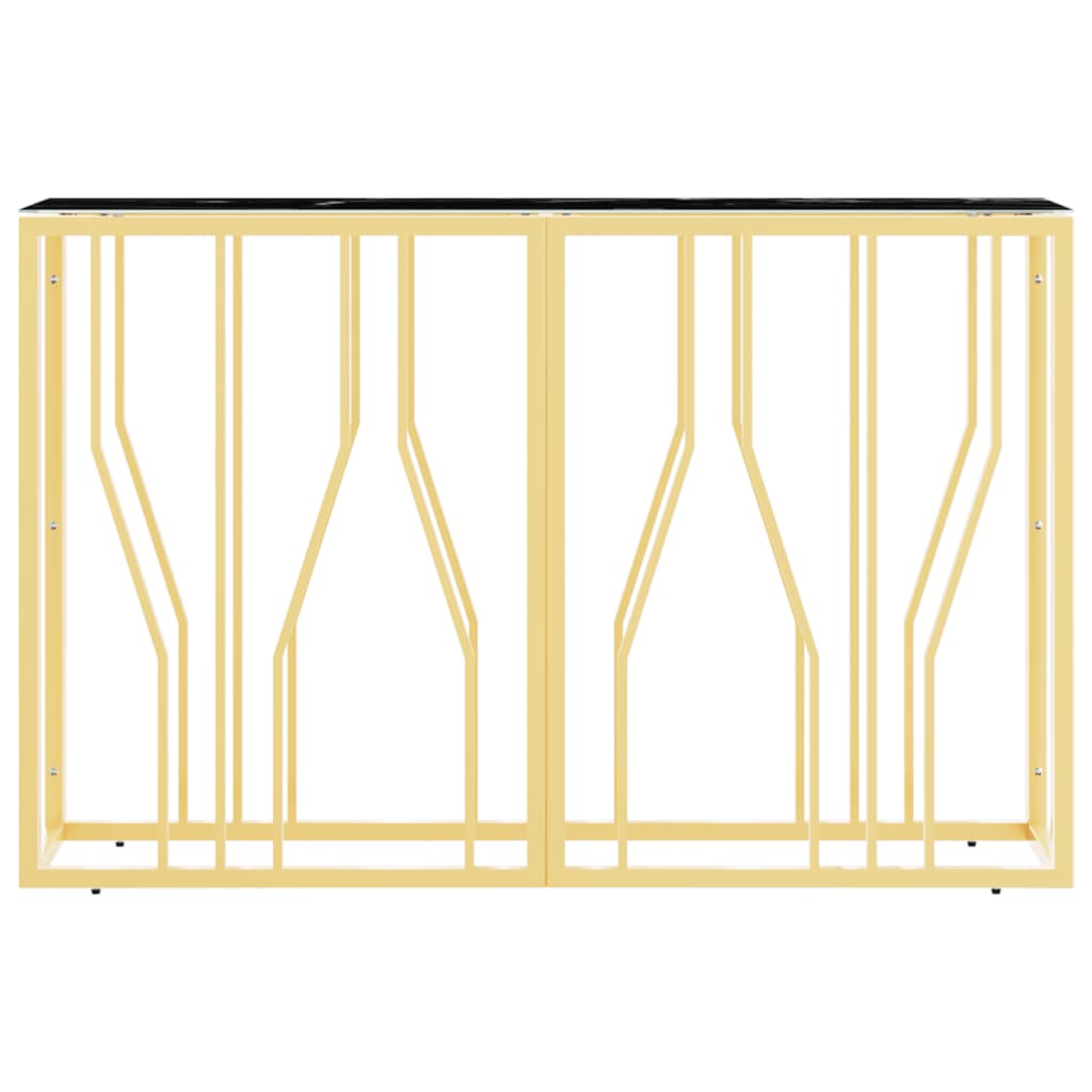 vidaXL Konsollbord gull 110x30x70 cm rustfritt stål og glass