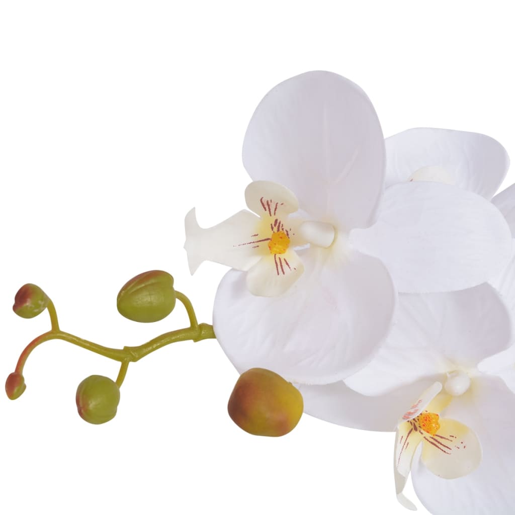 vidaXL Kunstig orkidè med potte 75 cm hvit