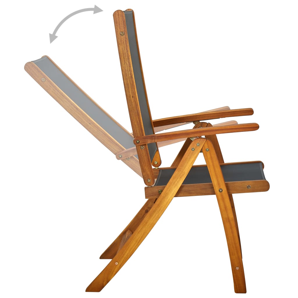 vidaXL Sammenleggbare stoler 2 stk akasie og textilene