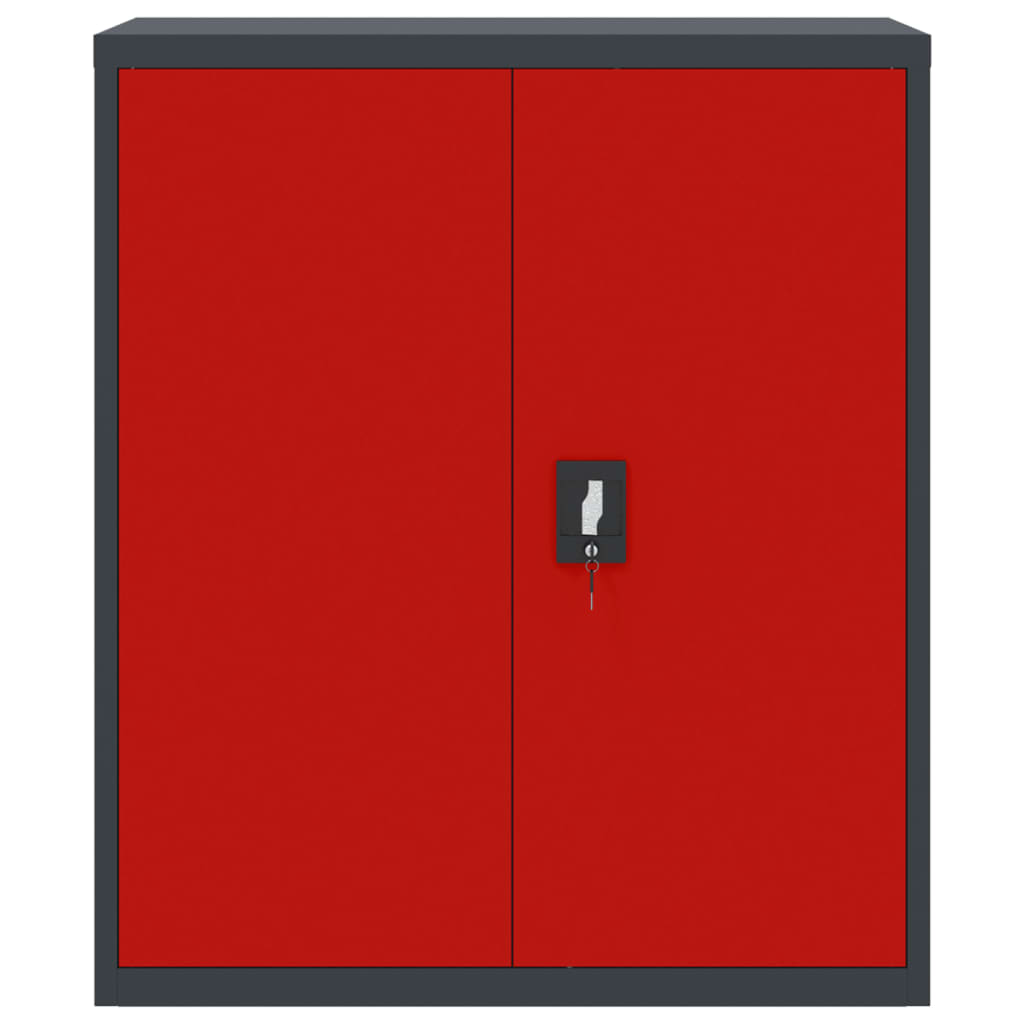 vidaXL Arkivskap antrasitt og rød 90x40x105 cm stål