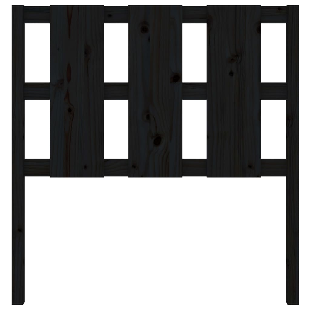 vidaXL Sengegavl svart 105,5x4x100 cm heltre furu