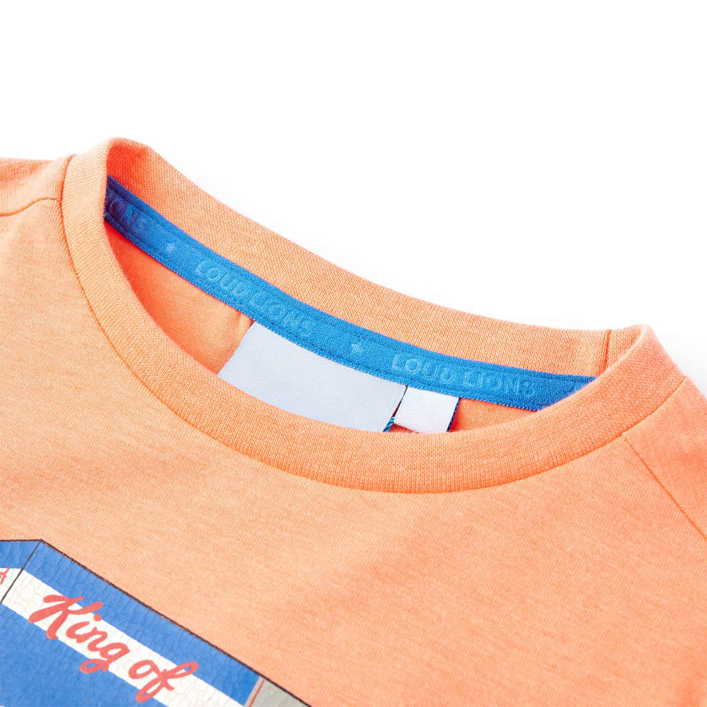 T-skjorte for barn med korte ermer neonoranjse 116