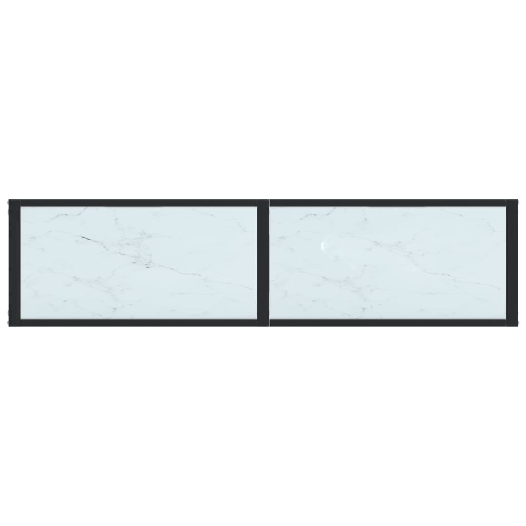 vidaXL Konsollbord hvit marmor 140x35x75,5 cm herdet glass