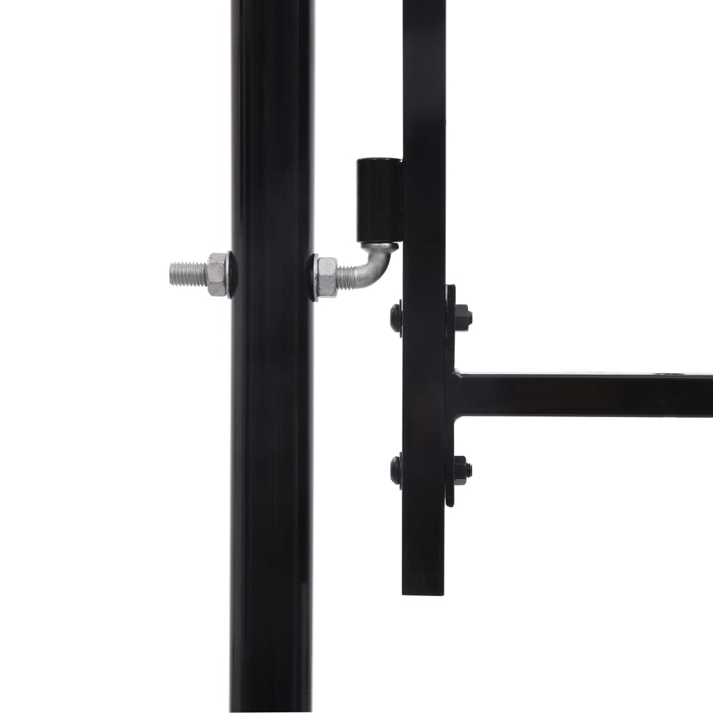 vidaXL Hageport med en dør og buet topp stål 1x1,2 m svart