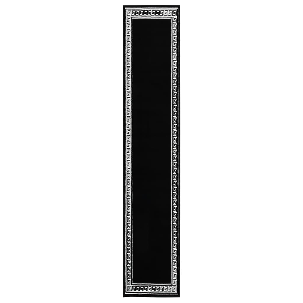vidaXL Teppeløper BCF svart med motiv 60x450 cm