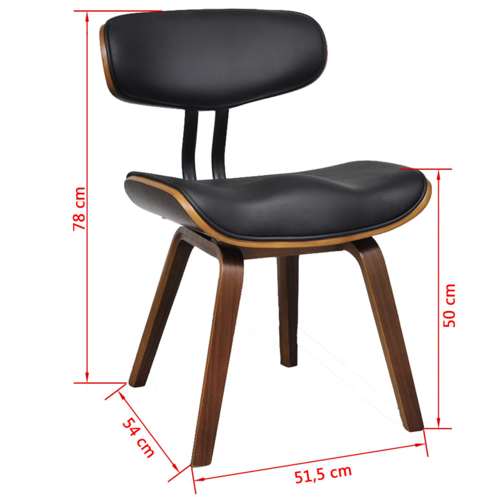 vidaXL Spisestoler 2 stk bøyd tre og kunstig skinn