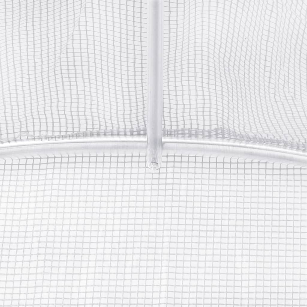 vidaXL Drivhus med stålramme hvit 18 m² 6x3x2 m