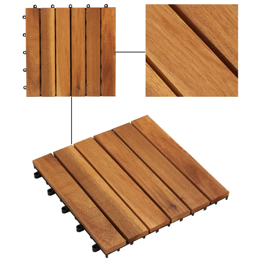 Terrassebord vertikalt mønster 30x30 cm skasiesett med 20 stk