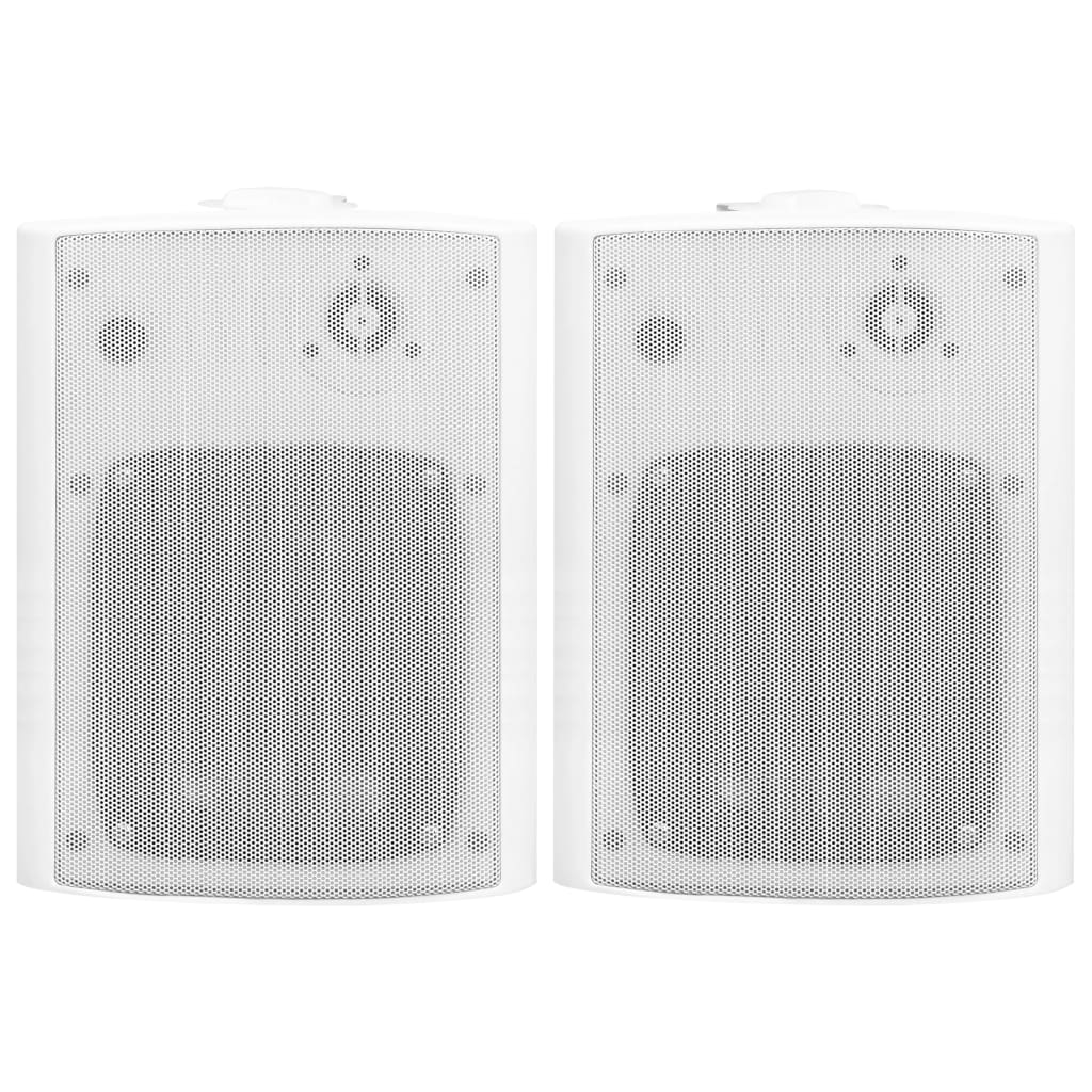 vidaXL Vegghengte stereohøyttalere 2 stk hvit innendørs utendørs 120 W