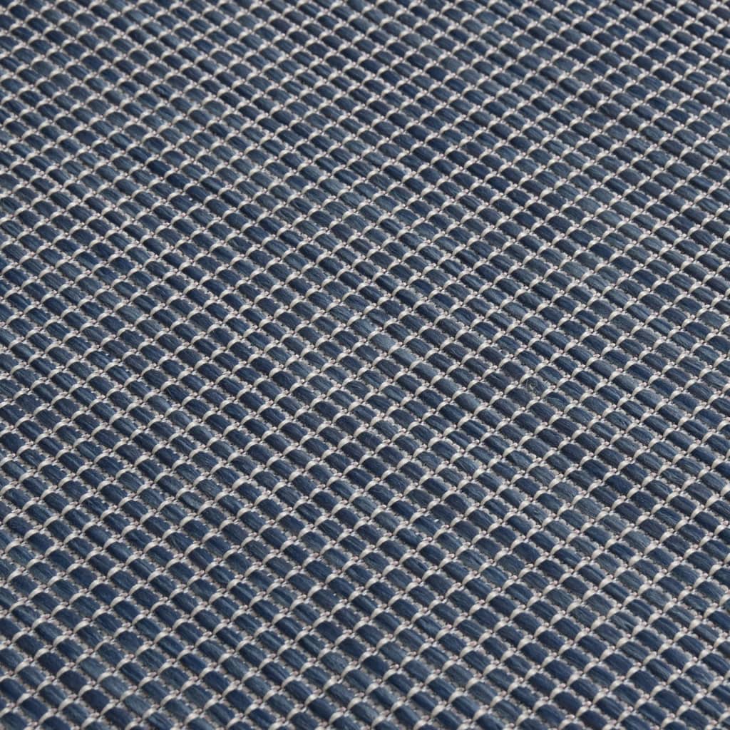 vidaXL Utendørs flatvevd teppe 200x280 cm blå