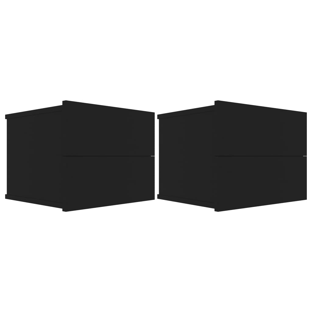 vidaXL Nattbord 2 stk svart 40x30x30 cm sponplate