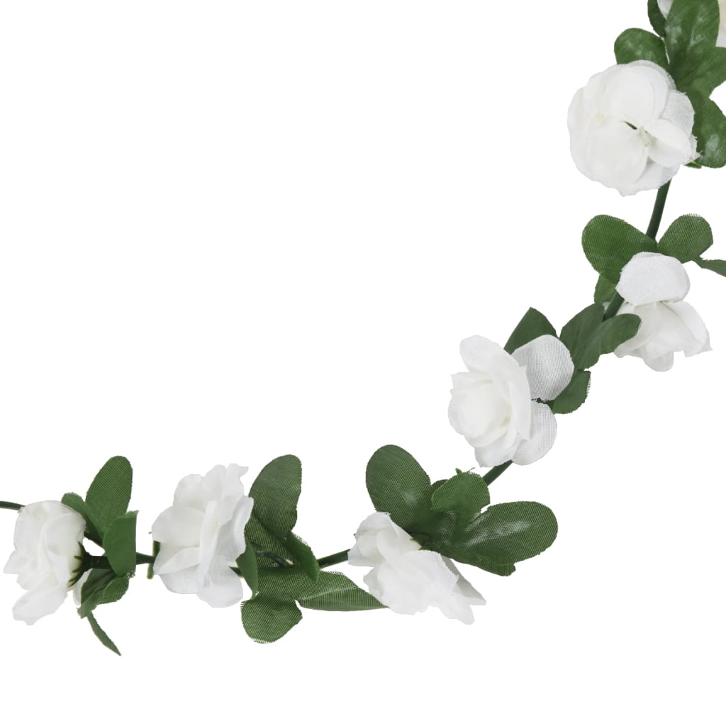 vidaXL Kunstige blomsterkranser 6 stk vår hvit 250 cm