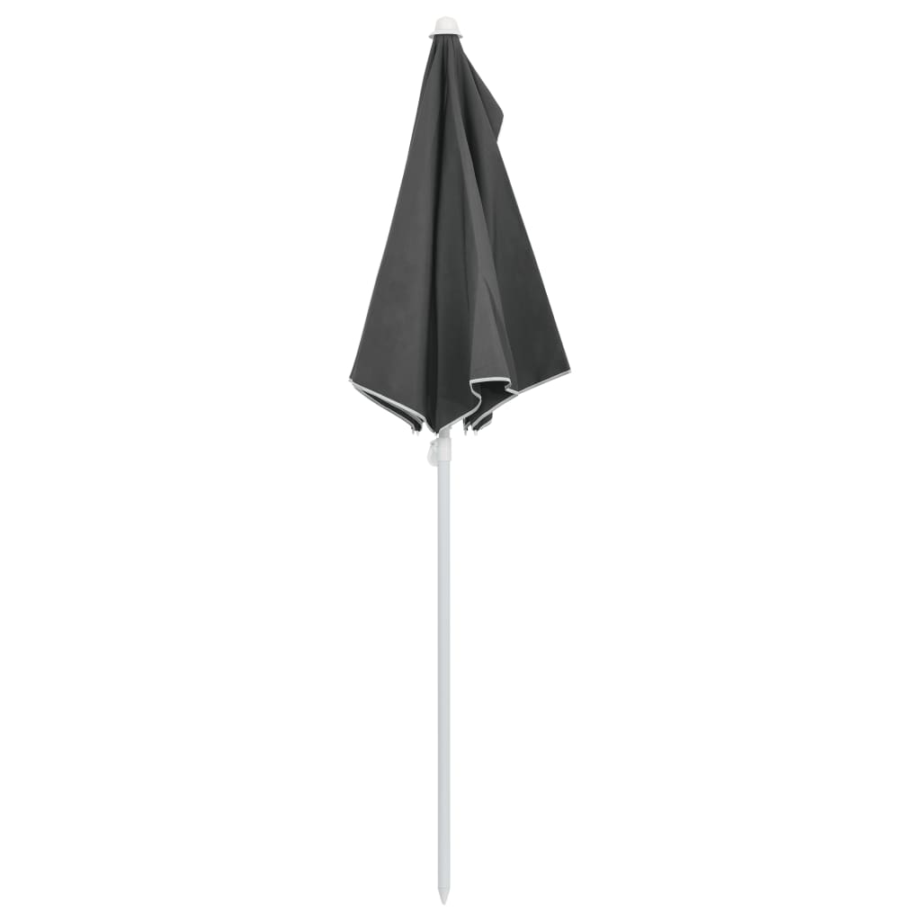 vidaXL Halvrund parasoll med stang 180x90 cm antrasitt