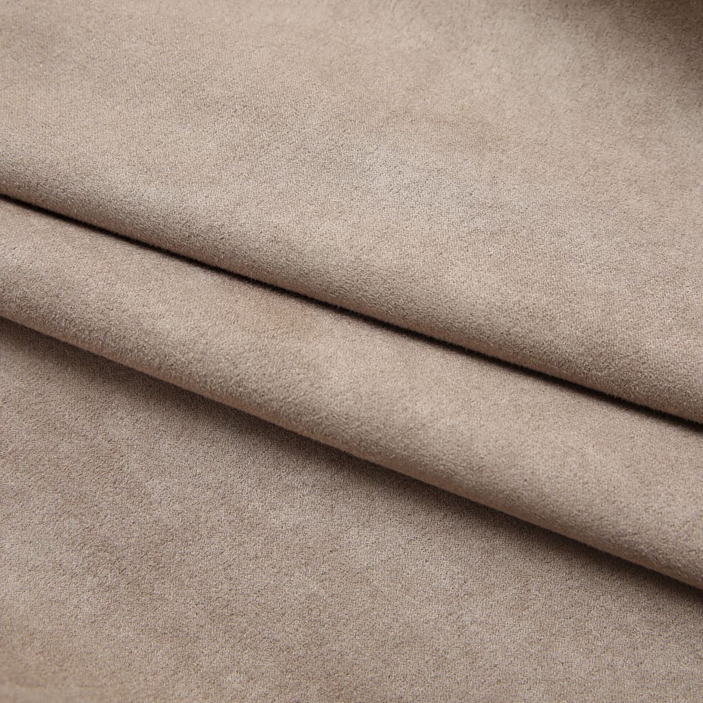 vidaXL Lystette gardiner med kroker 2 stk gråbrun 140x175 cm