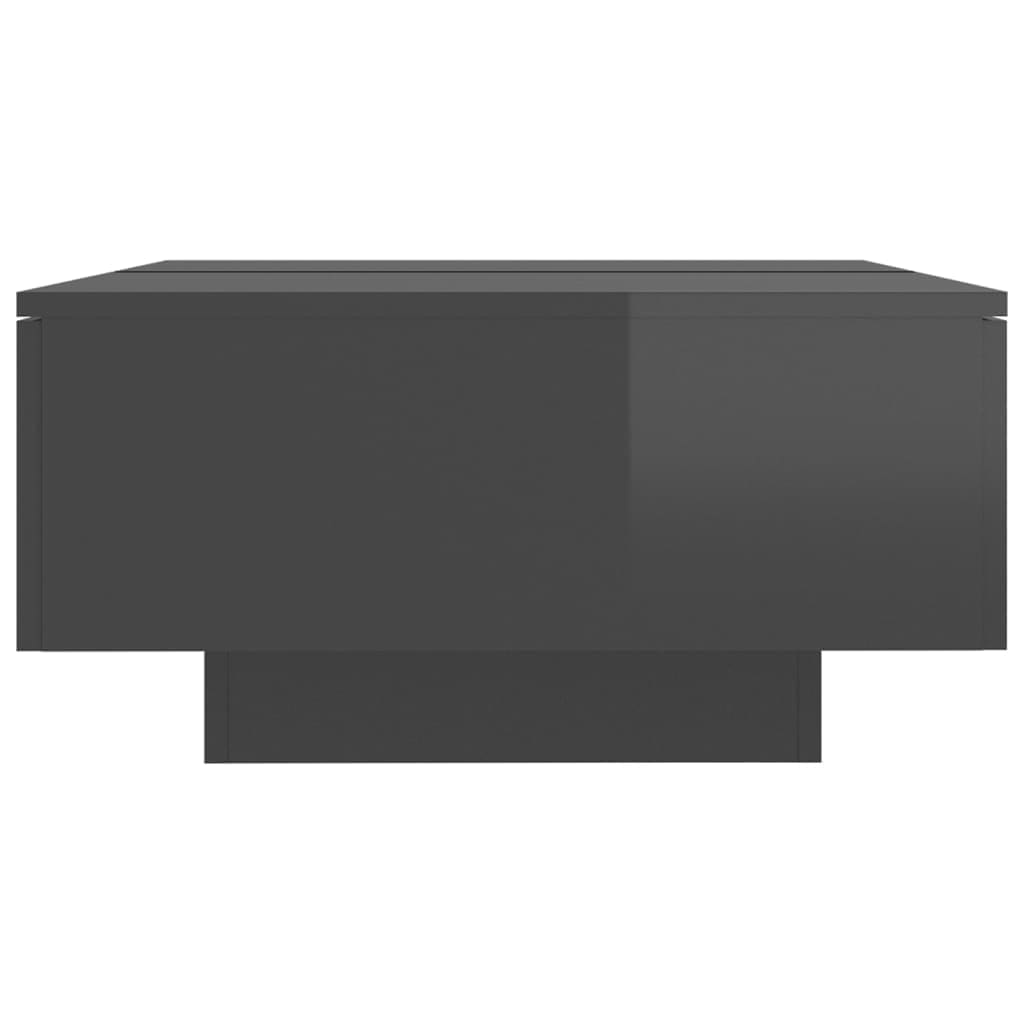 vidaXL Salongbord høyglans grå 90x60x31 cm sponplate