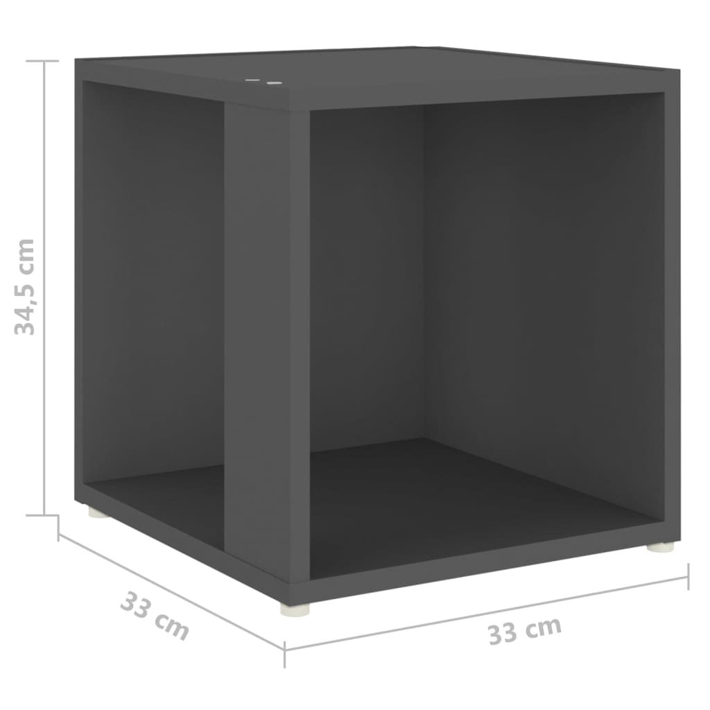 vidaXL Sidebord grå 33x33x34,5 cm sponplate
