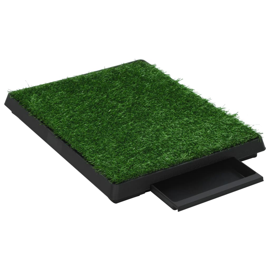 vidaXL Dyretoalett med skuff og kunstgress grønn 63x50x7 cm WC