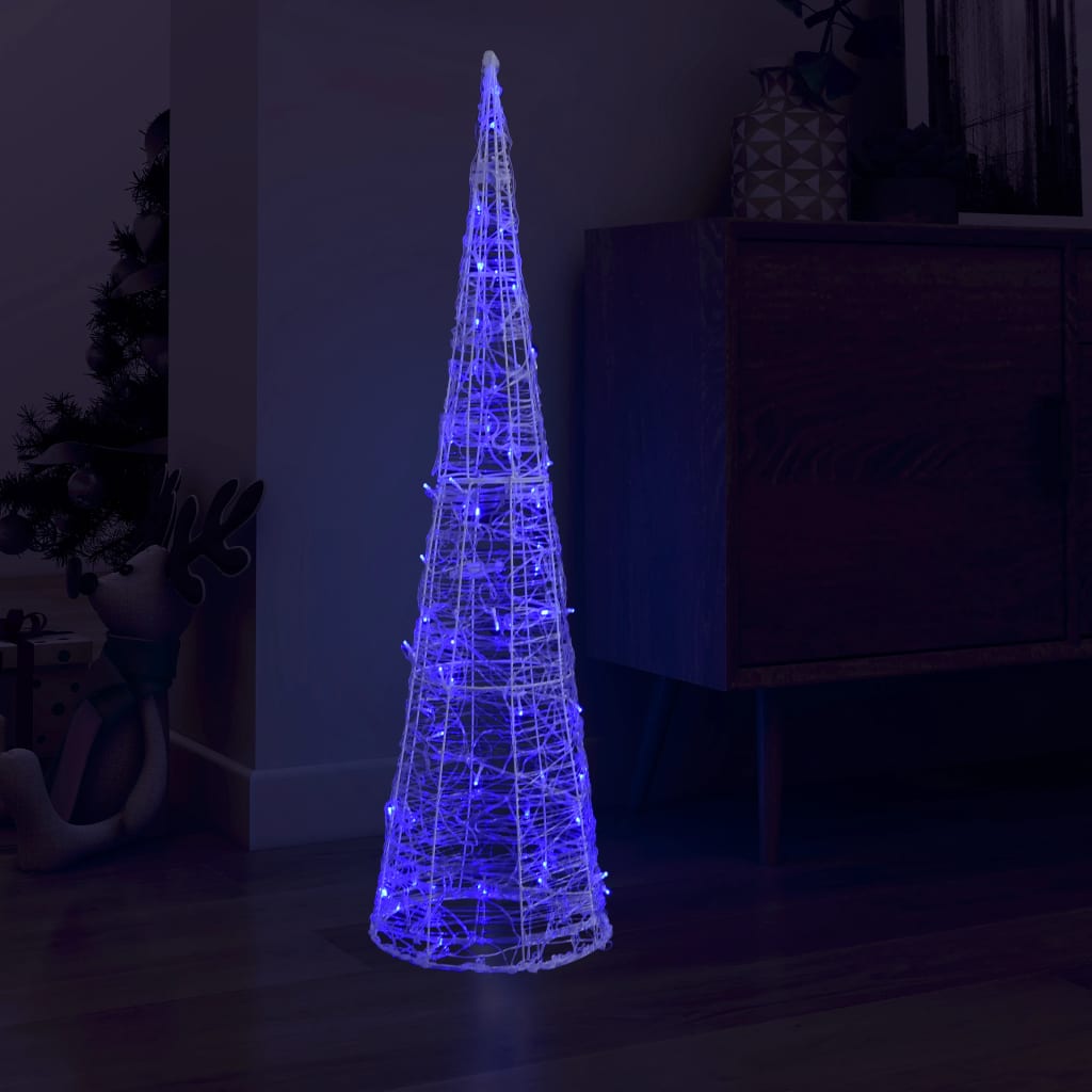 vidaXL Dekorativ LED-lyskjegle akryl blå 120 cm
