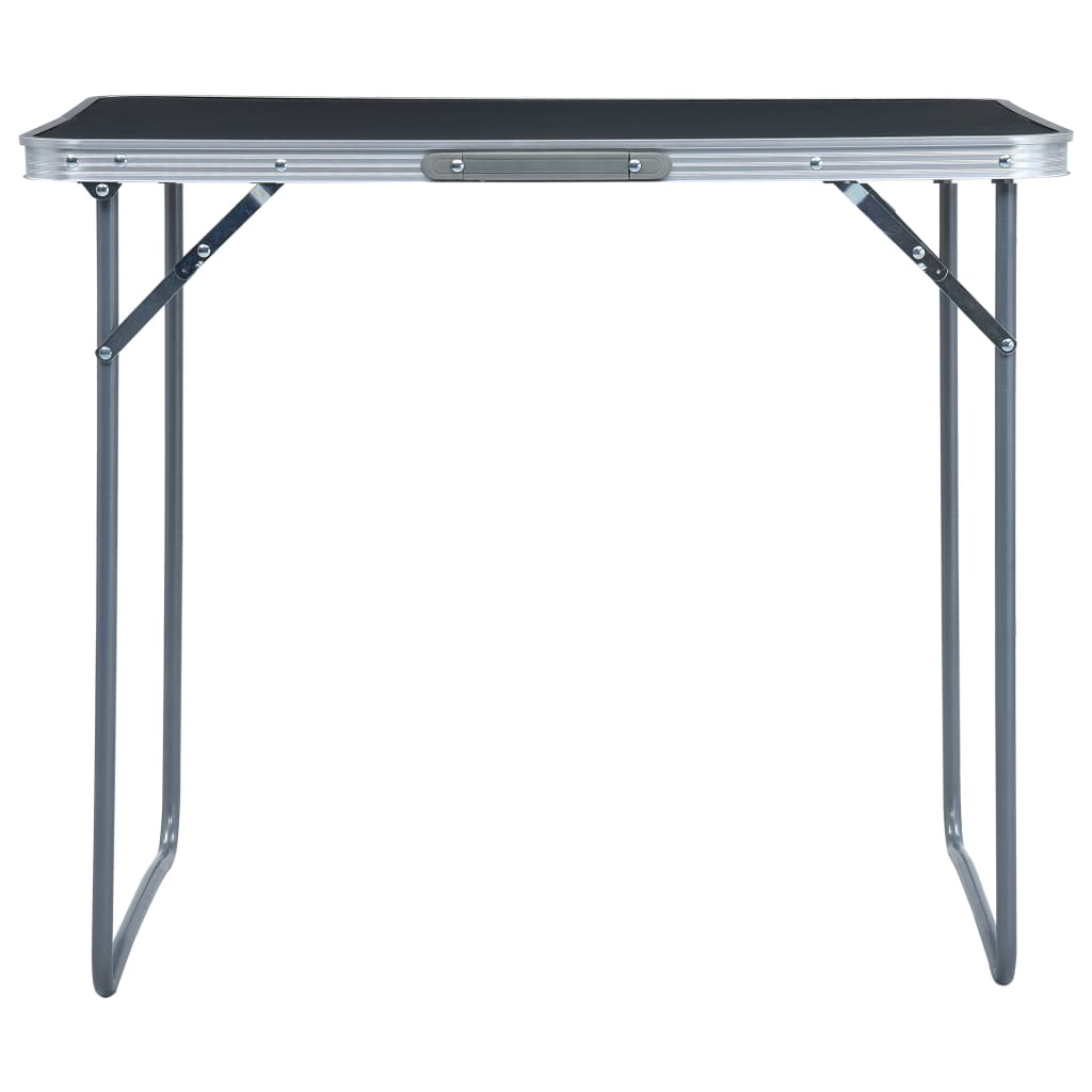 vidaXL Sammenleggbart campingbord med metallramme 80x60 cm grå