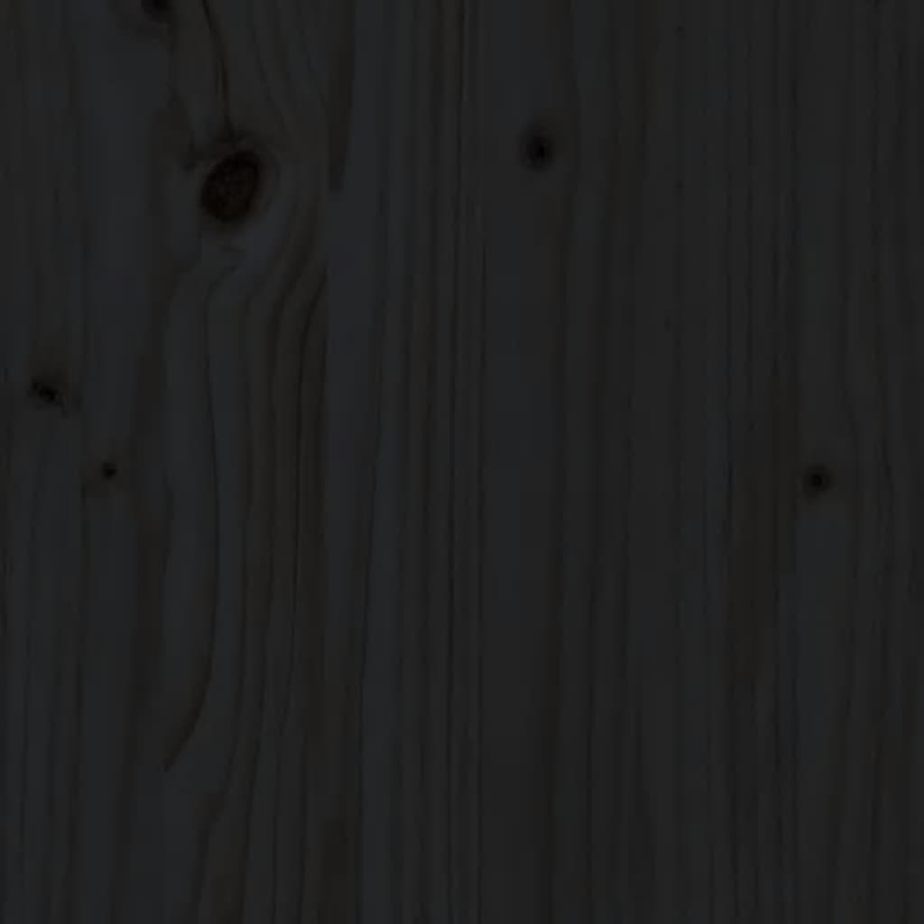 vidaXL Uttrekkbar dagseng svart 2x(80x200) cm heltre furu