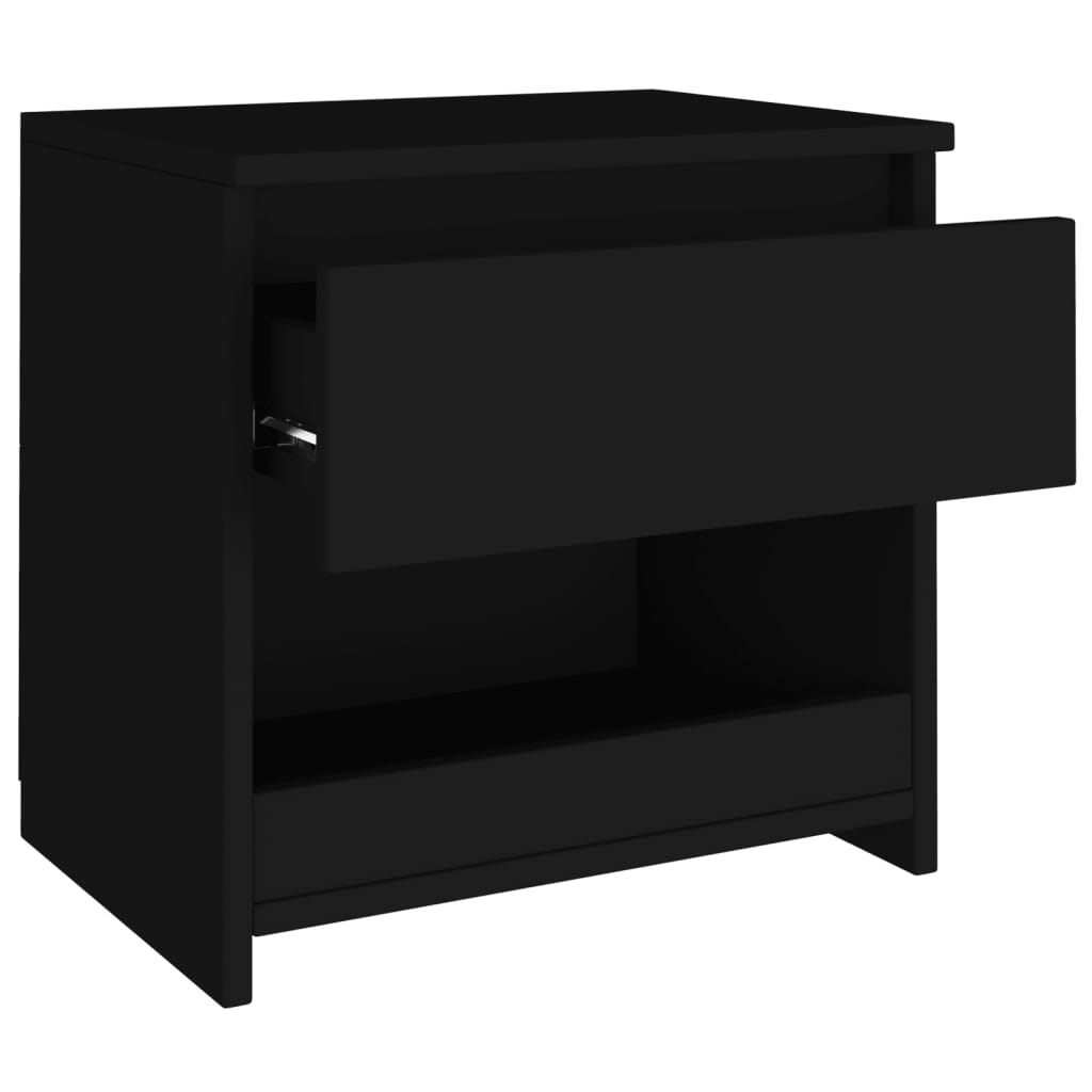 vidaXL Nattbord svart 40x30x39 cm sponplate