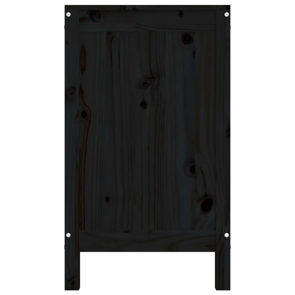 vidaXL Skittentøyskurv svart 88,5x44x76 cm heltre furu