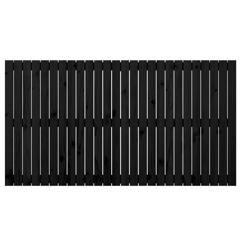 vidaXL Veggmontert sengegavl svart 166x3x90 cm heltre furu