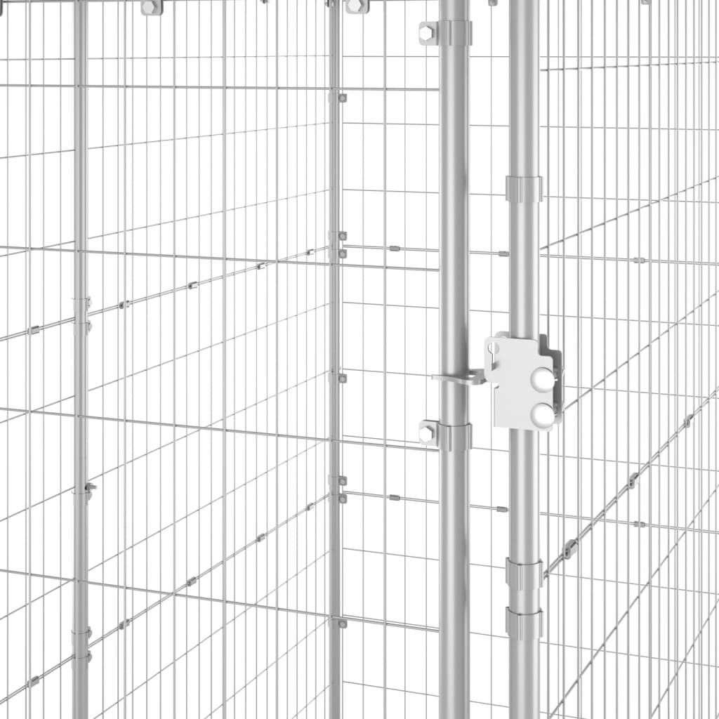 vidaXL Utendørs hundegård med tak galvanisert stål 110x220x180 cm
