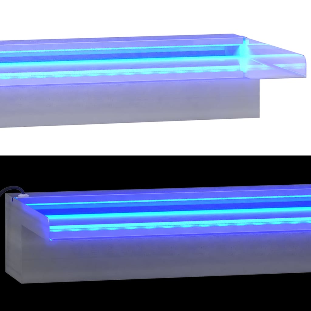 vidaXL Vannfall med RGB LED rustfritt stål 45 cm