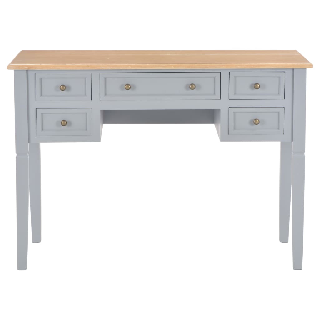 vidaXL Skrivebord grå 109,5x45x77,5 cm tre