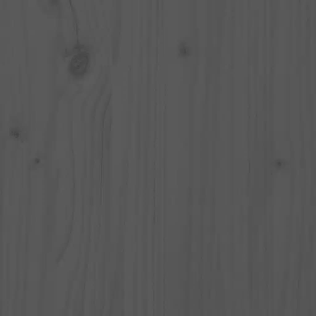 vidaXL Uttrekkbar dagseng grå 2x(80x200) cm heltre furu