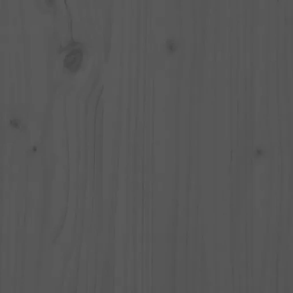 vidaXL Sengegavl grå 138,5x3x81 cm heltre furu