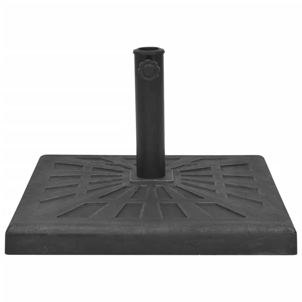 vidaXL Parasollfot harpiks kvadrat svart 19 kg