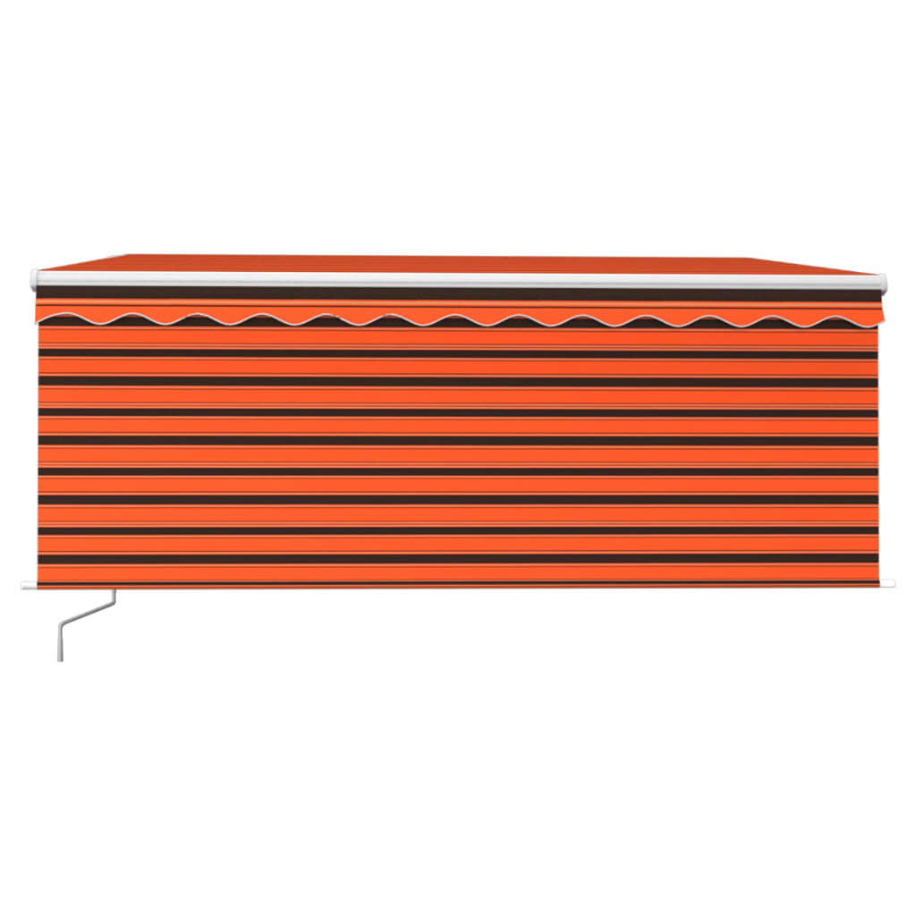 vidaXL Manuell uttrekkbar markise rullegardin&LED 3x2,5m oransje brun