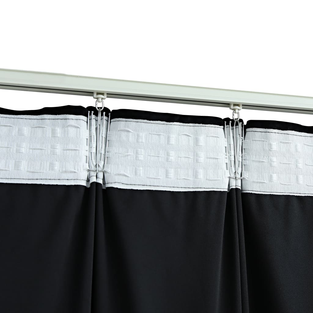 vidaXL Lystette gardiner med kroker 2 stk fløyel svart 140x175 cm